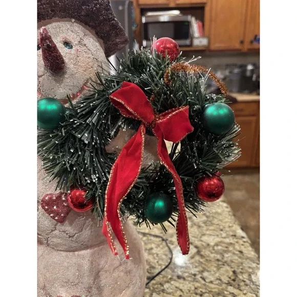 Fiber Optic Snowman 19" Wreath Birds w/BoxTarget Christmas Lights Up Perfectly